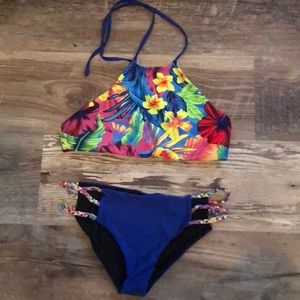 bright floral bikini